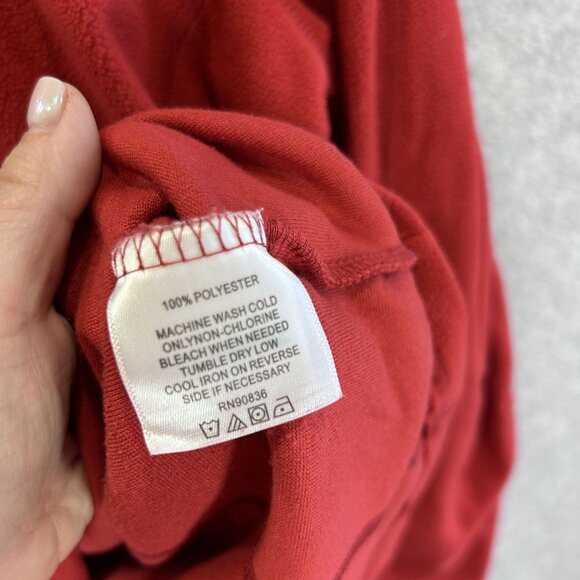 Elephant Head Red Fleece Pullover Jacket S 1/4 Zip Long Sleeve Alabama Roll Tide - Picture 4 of 8